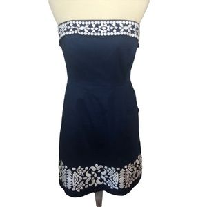 Vineyard Vines Navy Strapless with White Stitching